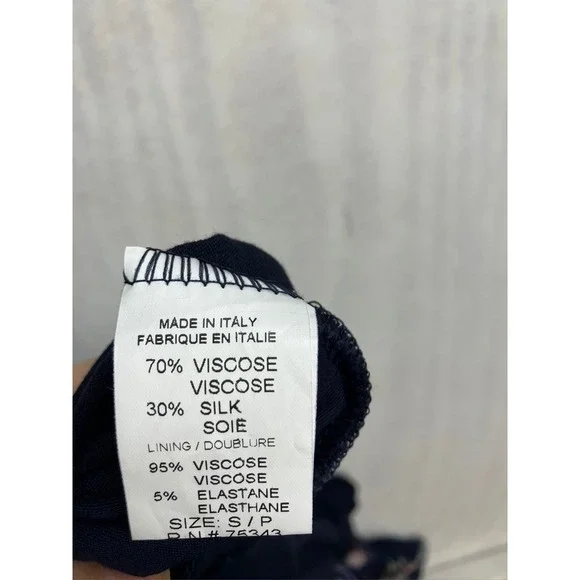 Bellambra Maxi Dress Navy Blue Floral Halter Neck Sleeveless Italy Size S Silk‎ - Picture 9 of 11